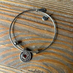 Brighton Bangle Bracelet with "I‎ Heart My Dog" and Charm Accents